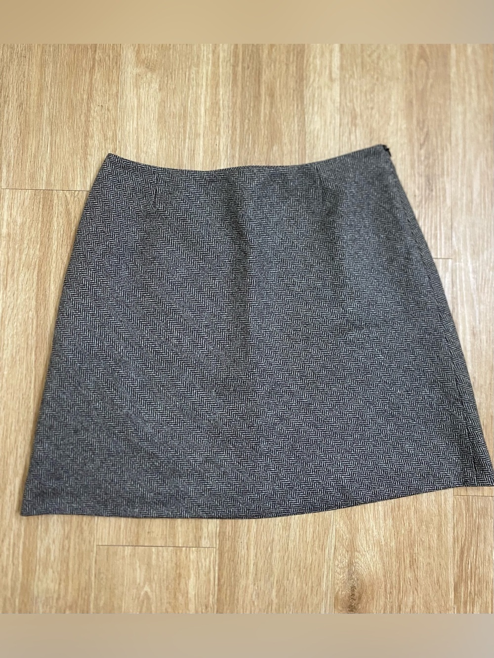 J. Crew brown Herringbone Mini Skirt 100%wool